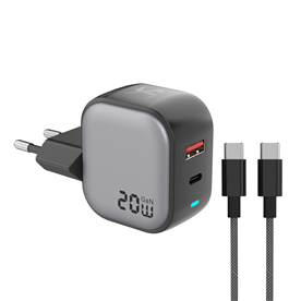 20W EU Plug Charger with light