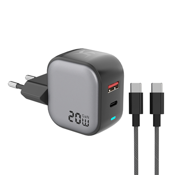 20W EU Plug Charger with light